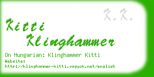 kitti klinghammer business card